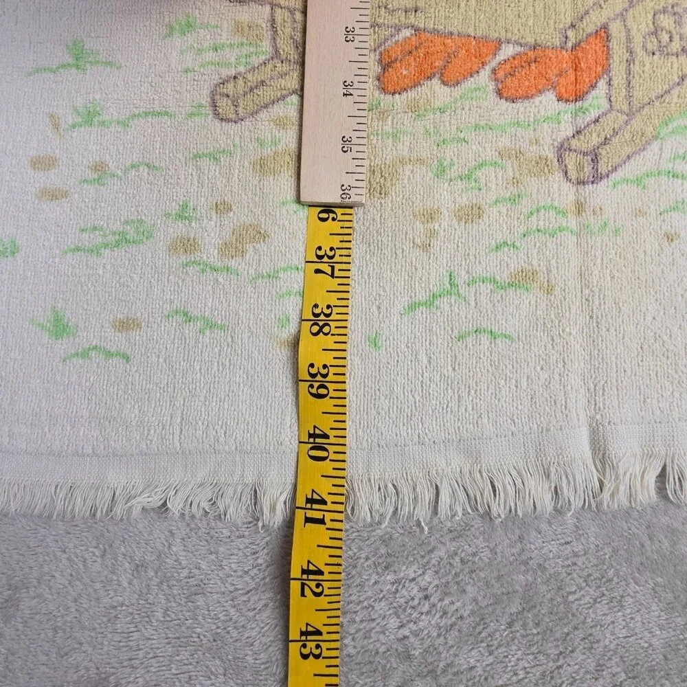 Vintage Sesame Street Bath Towel Big Bird Oscar 24x41 USA 70s 80s Retro Children